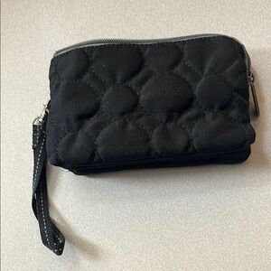 Thirty-One Black Quilted Wristlet